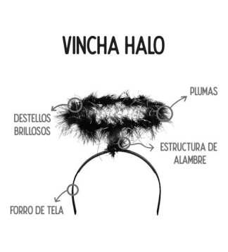 Vincha Angel Halo Aureola de plumas