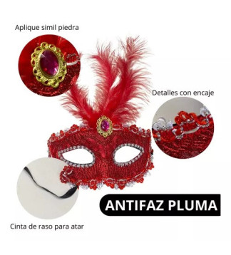 Mascara Antifaz Veneciana con Pluma