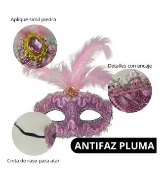 Mascara Antifaz Veneciana con Pluma